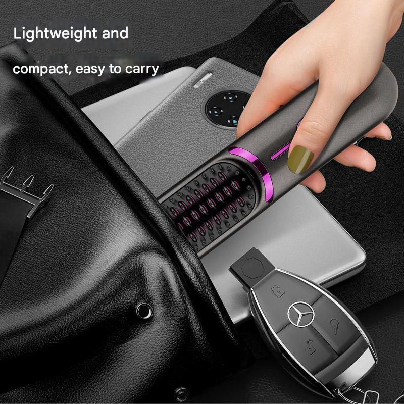 USB-Lade-Haarglätter, Studentenwohnheim, tragbar, zum Locken und Glätten, Styling-Kamm mit doppeltem Verwendungszweck, Haarpflege_voghion.com