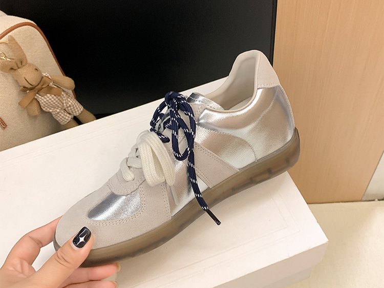 Scarpe da donna che aumentano l'altezza, in vera pelle, piccole dimensioni, retrò, abbinate ai colori, versatili, casual, stile Forrest Gump, con doppi lacci, sneakers casual_voghion.com