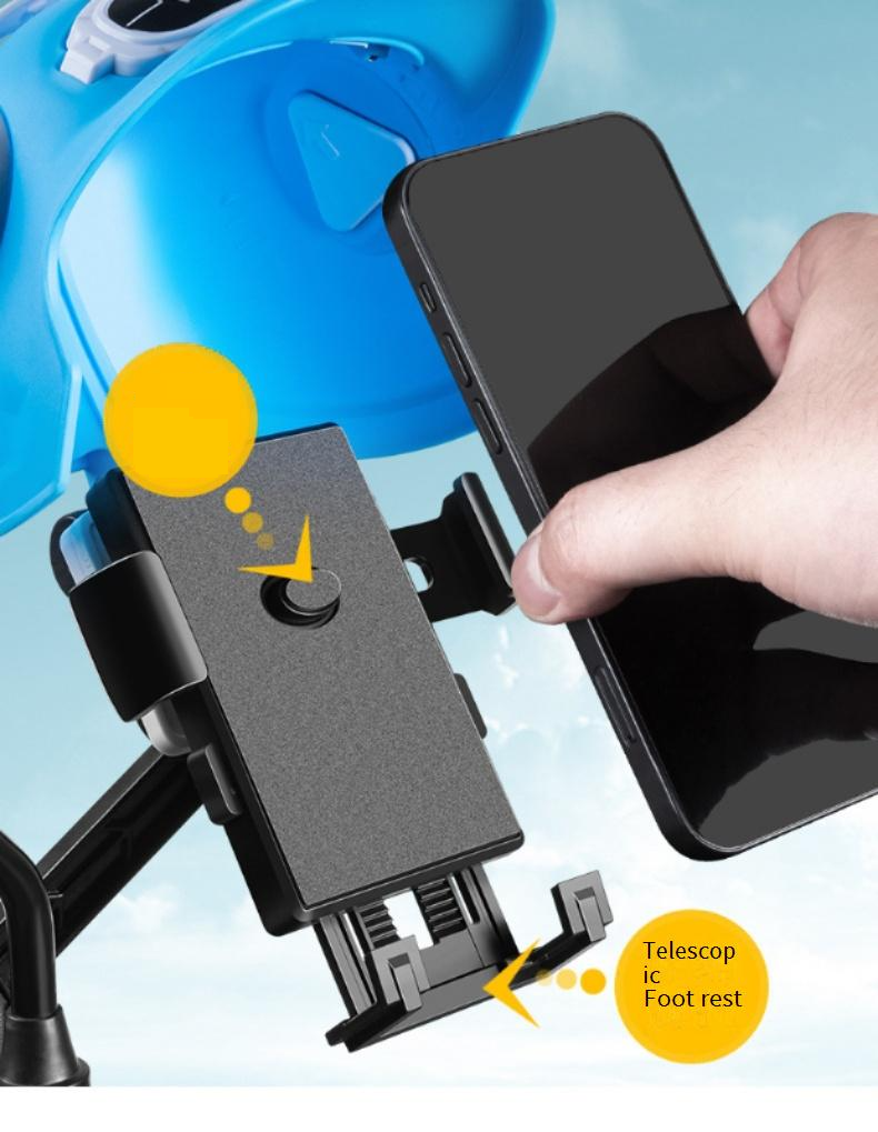 Helm-Telefonhalterung für Motorrad und E-Bike – Universelle Lenker-/Helm-Cliphalterung, rutschfeste Basis aus Legierung, kompatibel (Blau/Weiß/Schwarz)_voghion.com