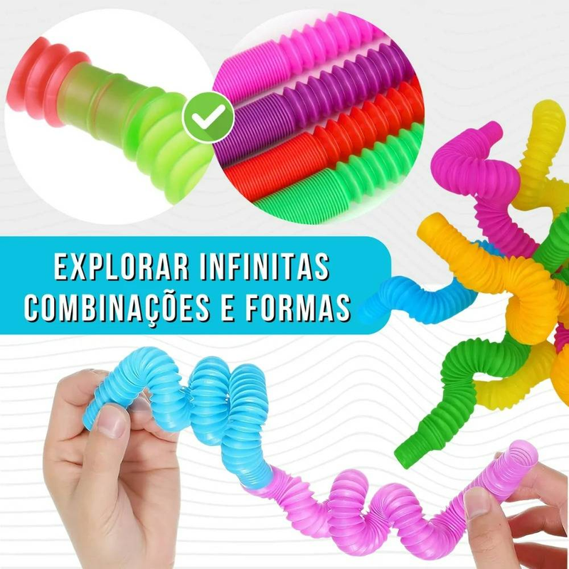 KIT 24 POPTUBE FIDGET TUBE Spielzeug, faltbar, POP IT Color Tube, Stressabbau-Spielzeug für Kinder und Erwachsene_voghion.com