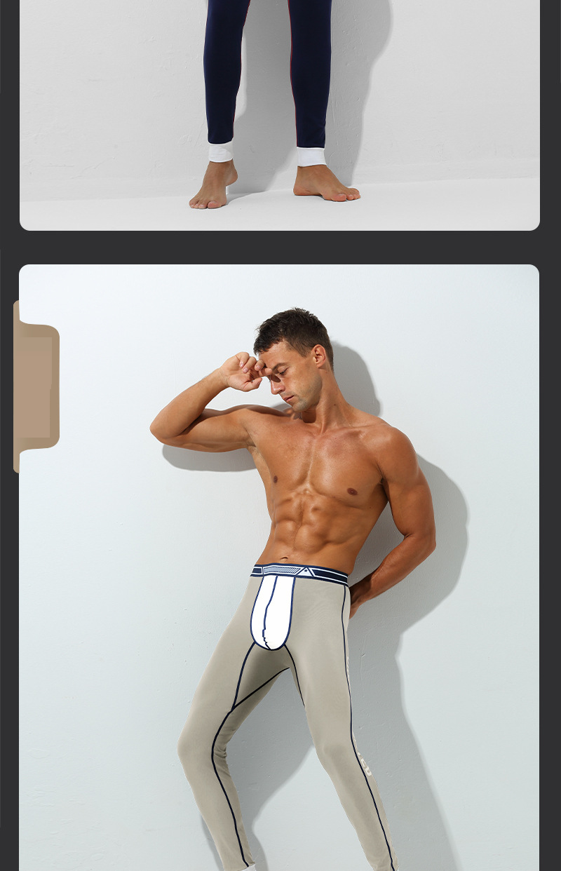 Underwear & Sleepwears Autumn Trousers Pure Cotton Thermal Underwear Slim Fit Winter Base Layer Pants Soft Breathable Comfortable Black Navy Gray_voghion.com