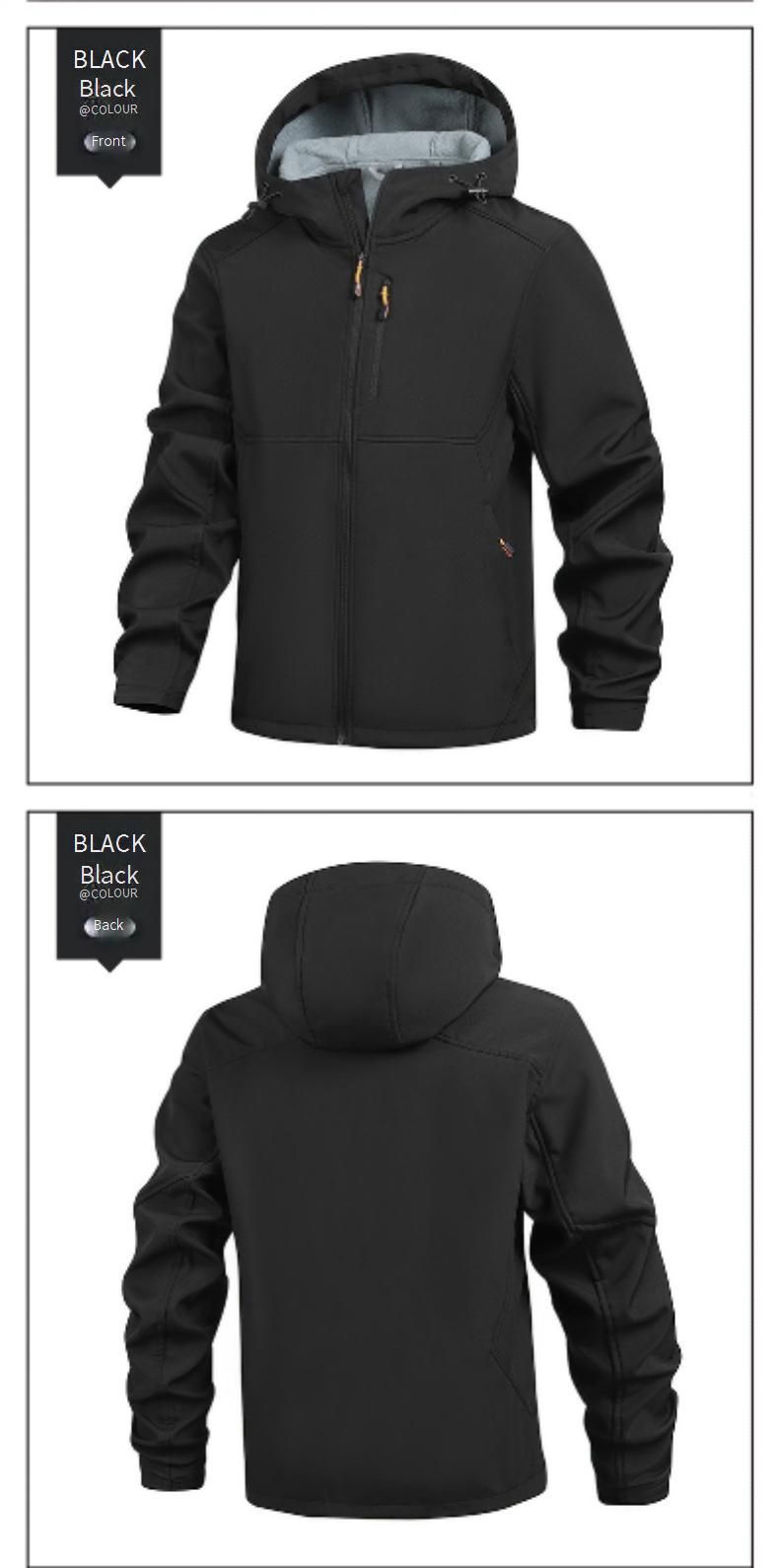 Giacca antivento da uomo con fodera in pile – Giacca softshell da esterno per tutte le stagioni, ideale per escursionismo, ciclismo e spostamenti urbani (S-XXXL, Nero/Verde militare/Blu navy/Grigio)_voghion.com