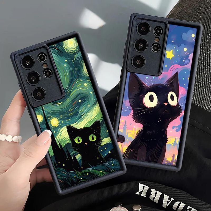 Custodia per telefono per Samsung Galaxy S25 Ultra S24 S22 Plus S23Ultra S20 FE S21 Cover antiurto Funda Art Cute Cat_voghion.com