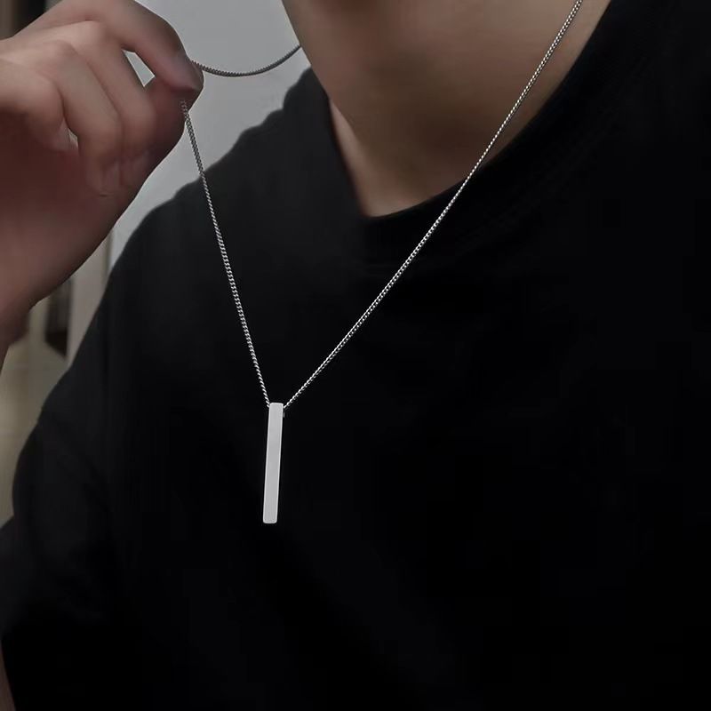 Simple one character three-dimensional pendant for men's hip-hop style ins, non fading titanium steel accessories,_voghion.com