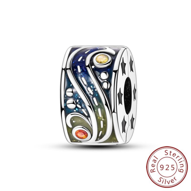 Gioielli da donna in argento sterling 925, a forma di cuore eterno, con tappo in gomma, clip fissa, fibbia di posizionamento, ciondolo con perline, accessori per gioielli fai da te_voghion.com