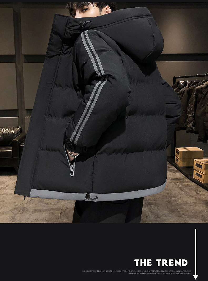 Winter Warmer, verdickter Baumwollmantel Herrenmode Mit Kapuze Lässiger Baumwollmantel Lockere Große Kurze Baumwolljacke Trendy Und Vielseitig_voghion.com