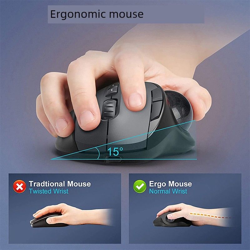 Draadloze dual-mode teken- en soepele Bluetooth trackballmuis_voghion.com