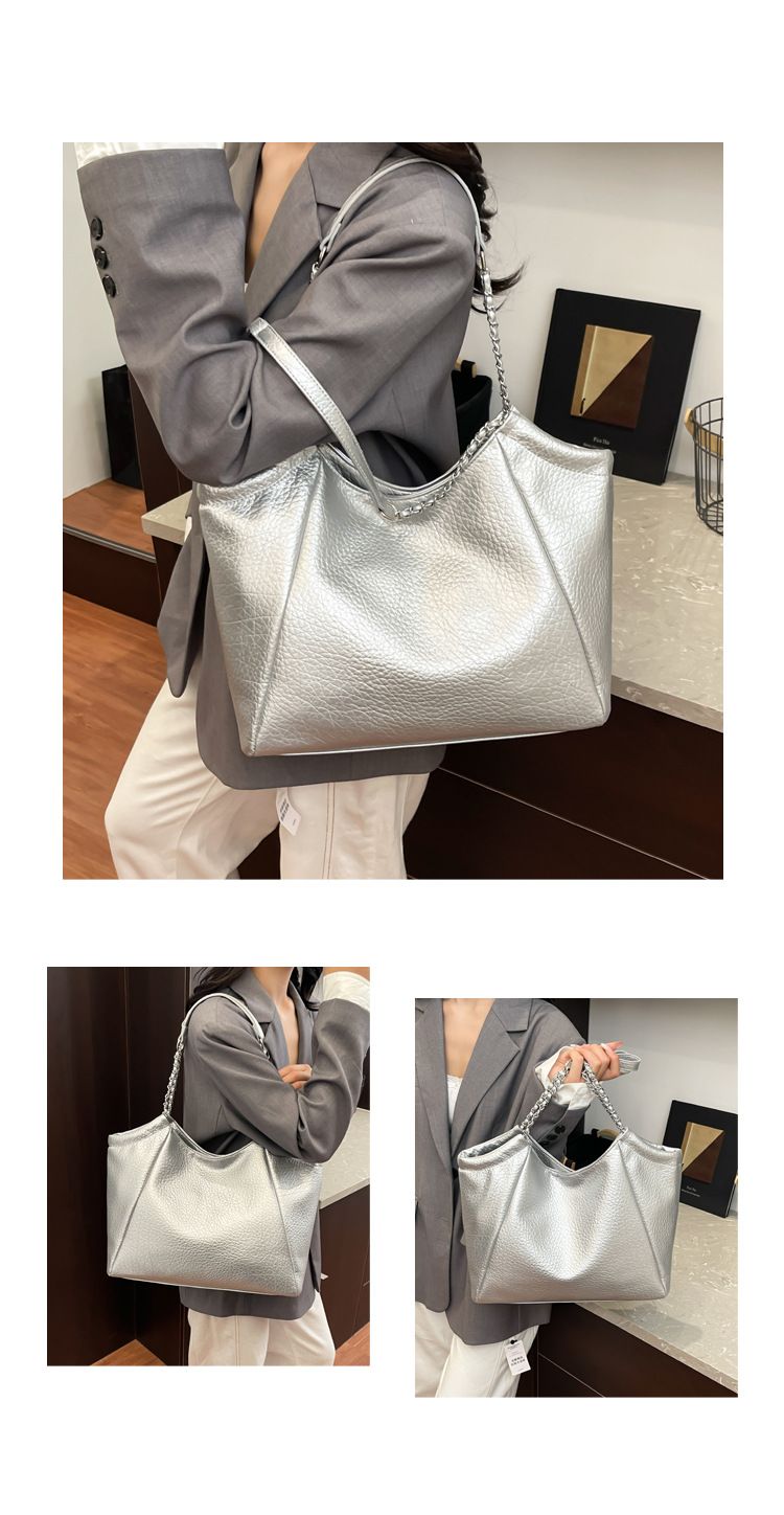 Tragetasche mit Kettenriemen – Lässige Retro-Umhängetasche mit großem Fassungsvermögen für Damen, Magnetverschluss im minimalistischen Design, perfekt für den täglichen Weg zur Arbeit_voghion.com