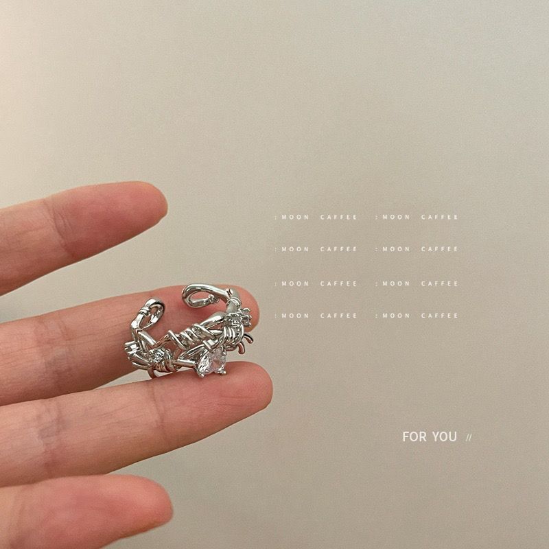 【 1284 People Collection 】 Indifferent Style Personalized Metal Zircon Copper Ins, Niche Design Sense, Stacked Single_voghion.com