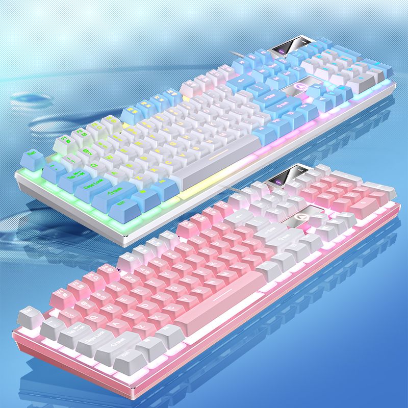 INDIAO Keyboard Gaming Wired Laptop Desktops PC Computer Office Accessories Low Profile Gamer Keyboards With Numpad_voghion.com
