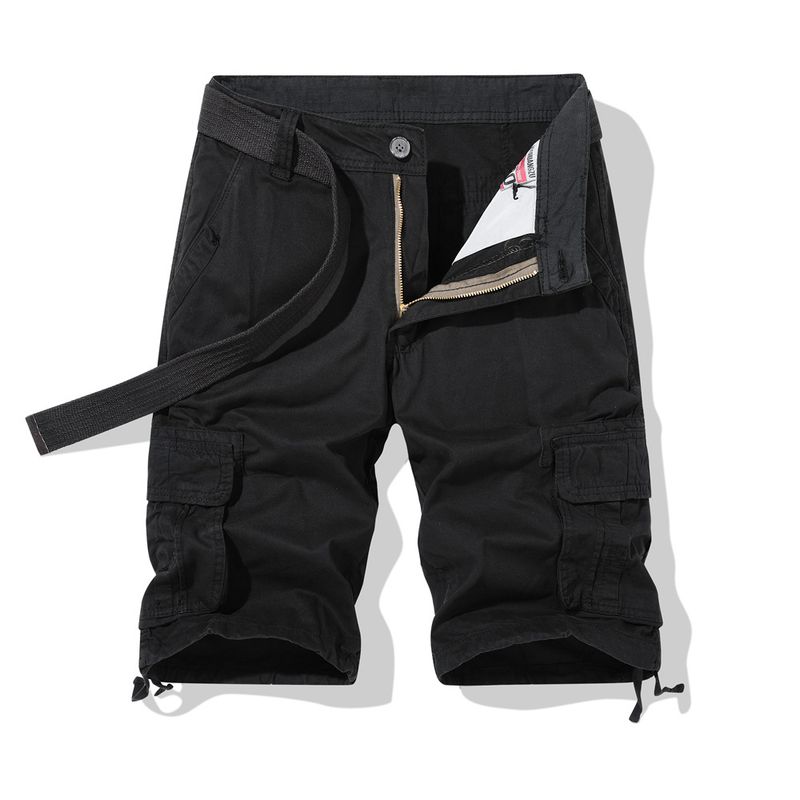 Pantaloncini da lavoro casual estivi da uomo, pantaloni da spiaggia in puro cotone per ragazzi, pantaloni larghi multiuso_voghion.com