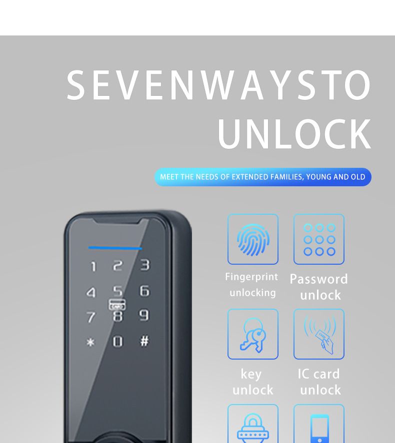 Advanced Graffiti Wooden Door Intelligent Fingerprint Lock Apartment Interior Door Intelligent Office Password Lock_voghion.com