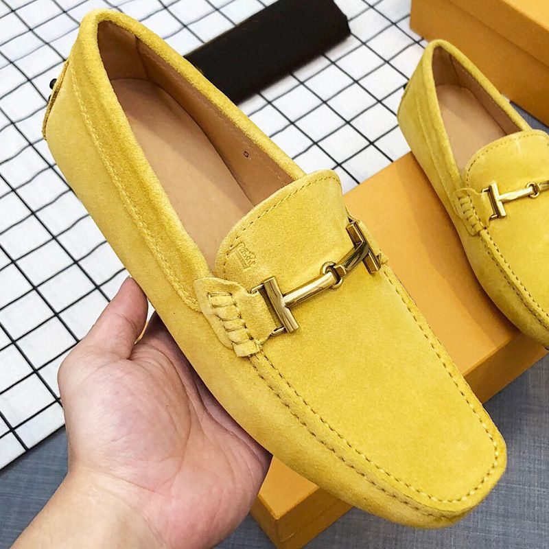 Matte And Real Leather Bean Men 2025 New Versatile One Foot Lazy For Men's Driving Shoes_voghion.com