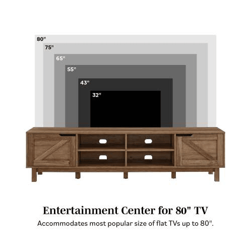 Rustic Barndoor Open-Storage TV Stand For TVs Up To 80 Inches_voghion.com