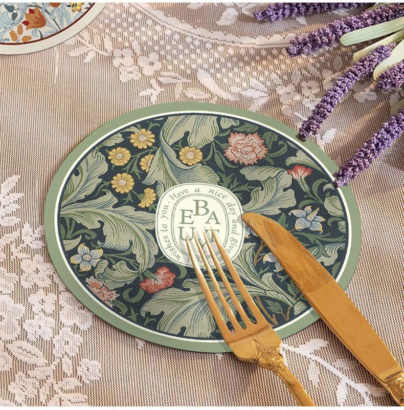 Vintage American Table Mats Set - Oil Painting Style, Waterproof & Heat Resistant, Round Coasters For Plates, Bowls & Cups - Washable & Non-Slip_voghion.com