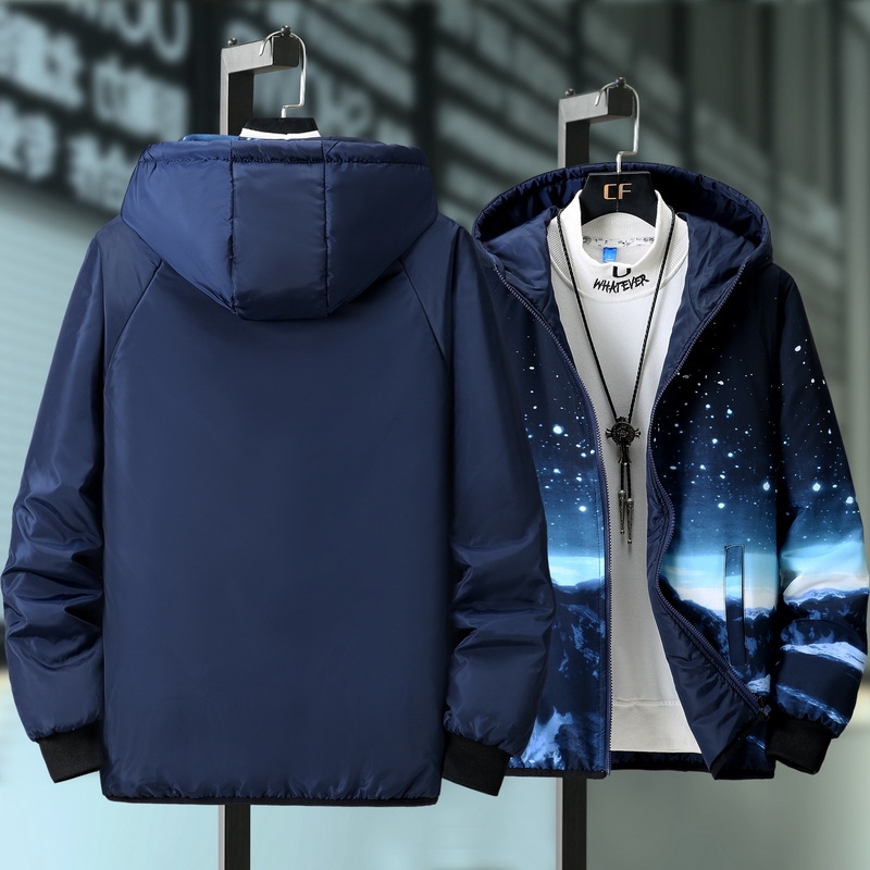 Autunno e inverno, tendenza della versione coreana da uomo, cotone usurato su entrambi i lati, studente spesso sopra, esterno ampio_voghion.com