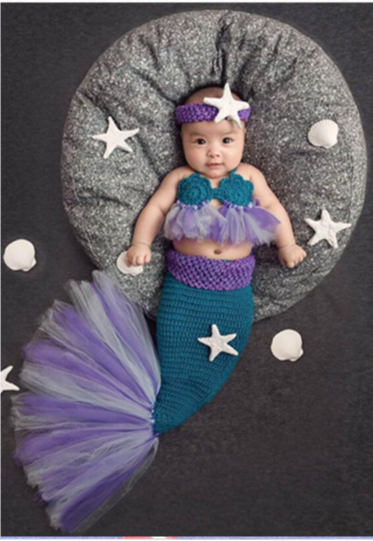 Barnefoto kostyme studio babyfoto kostyme ull vevd lilla havfrue_voghion.com