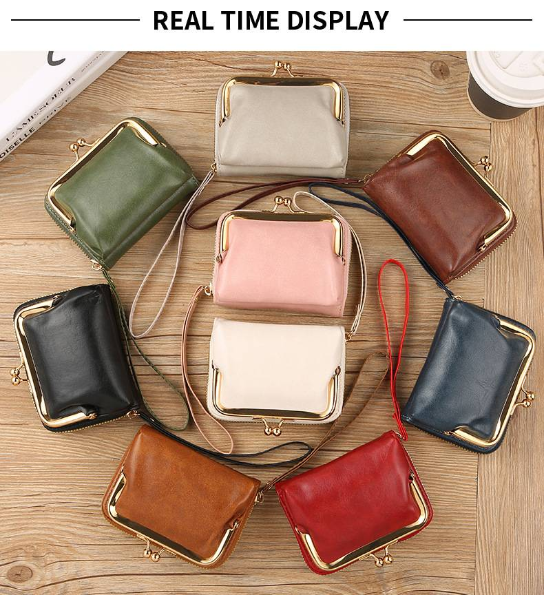 Portafoglio Zero alla moda per nuove donne Porta carte da donna transfrontalieri Portafoglio Zero Portafoglio con cerniera Posizioni multiple per carte Portafoglio retrò_voghion.com