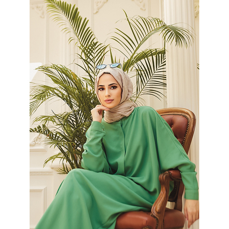 Damkläder Muslimskt mode fladdermus ärm lång stil_voghion.com