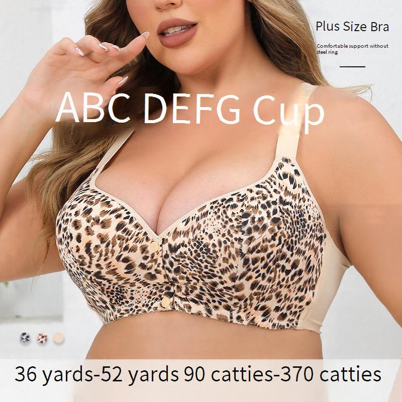 Aluspesu ja ööriided A G korv 36 52 ülisuur suurus rinnahoidja leopardimustriga suurused ilma traadita vestiga eesmine pandlaga aluspesu_voghion.com