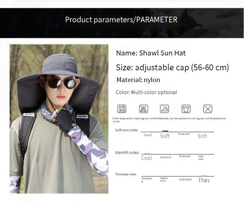 Cappello da sole traspirante da uomo per lavoro e trekking all'aperto - Protezione UV UPF 50+ con ventilazione in rete_voghion.com