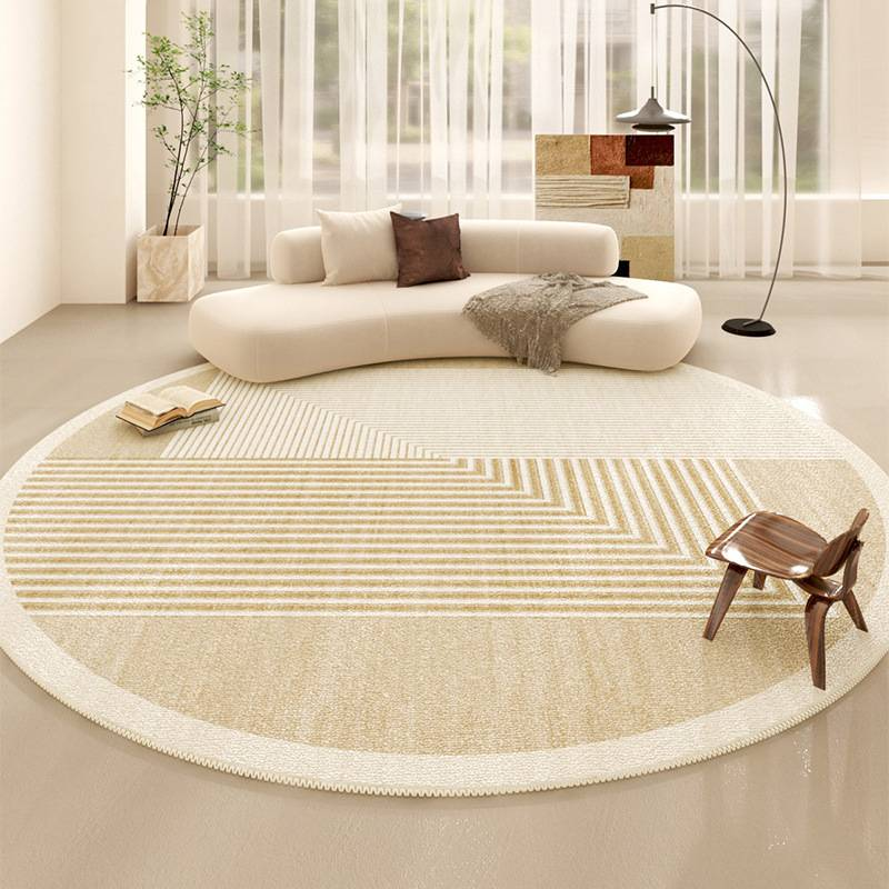 Tapis rond simple, tapis de salon de haute qualité, tapis en cachemire doux et confortable, couverture de chevet de chambre à coucher_voghion.com