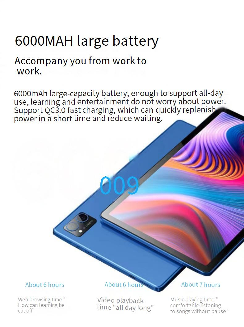 Tablette Android 10,1 pouces avec 4G LTE, 4 Go de RAM et 64 Go de stockage, processeur MTK octa-core, écran IPS HD – Appareil portable de divertissement et d'apprentissage_voghion.com