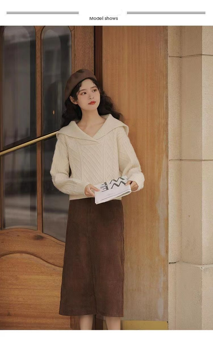 Lässiges Strickpullover-Haremshosen-Set für Damen, weiches Polyester, bequemes Outfit für den Herbst_voghion.com