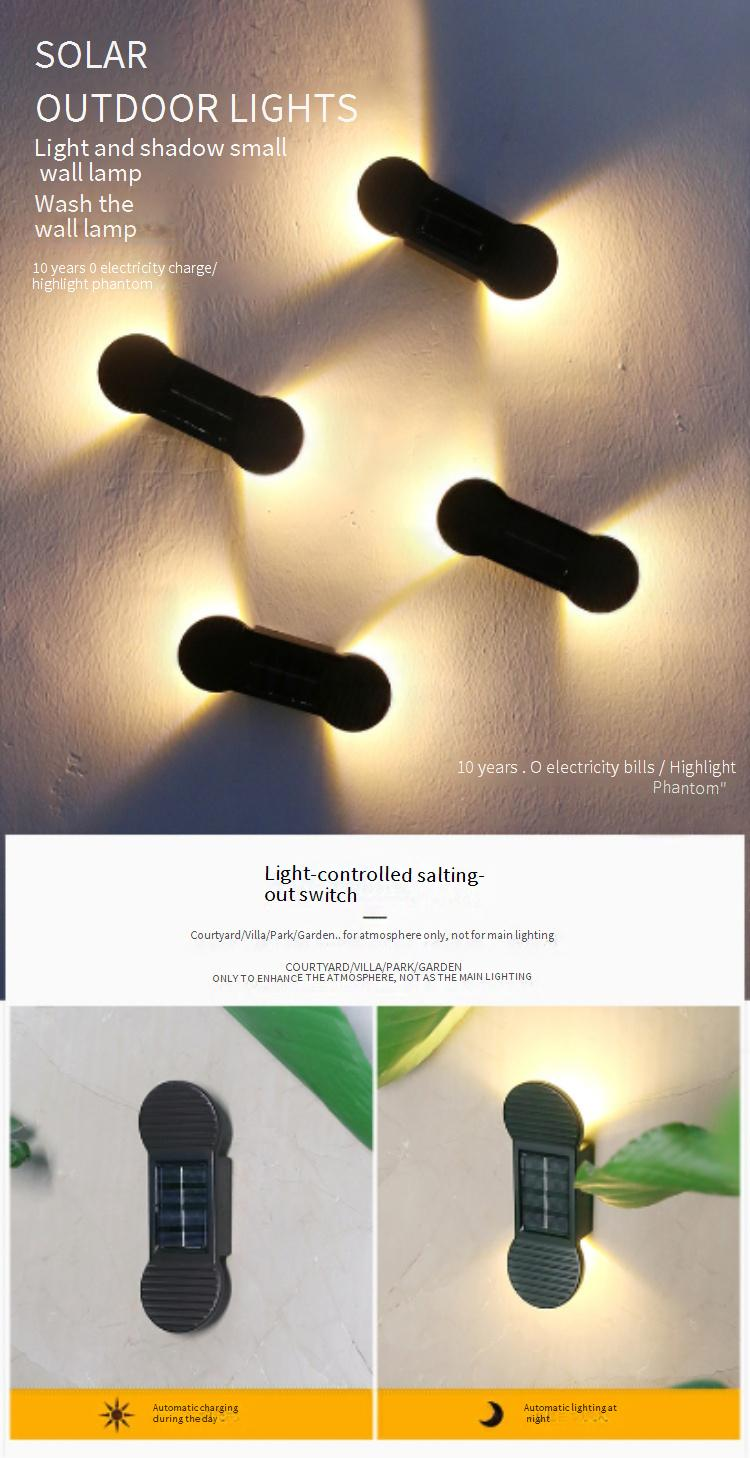 Solar-Gartenleuchten für den Außenbereich, wasserdichte Wandleuchte für Hof, Terrasse, Weg, Landschaftsdekoration – Weiß/Warm/Farbwechsel-LED_voghion.com
