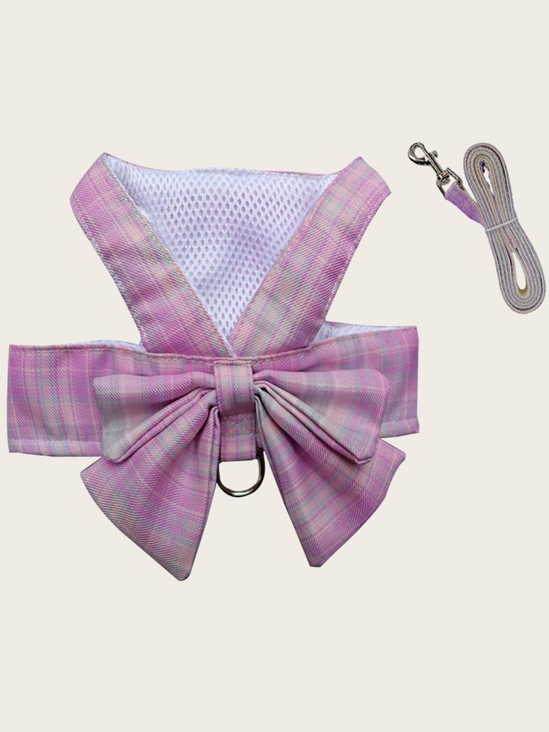 1 Stück Haustier-JK-Karorock und Karoweste, Traktions-Outfit, geeignet für Teddyhunde und -katzen – ein Outdoor-Rock mit Geschirr und Hundeleine_voghion.com