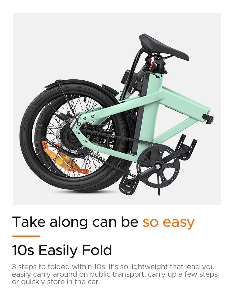 Bicicletta elettrica pieghevole ENGWE P20 da 20 pollici, motore con sensore di coppia da 250 W, batteria da 36 V e 9,6 Ah, freni a disco idraulici, bicicletta elettrica_voghion.com