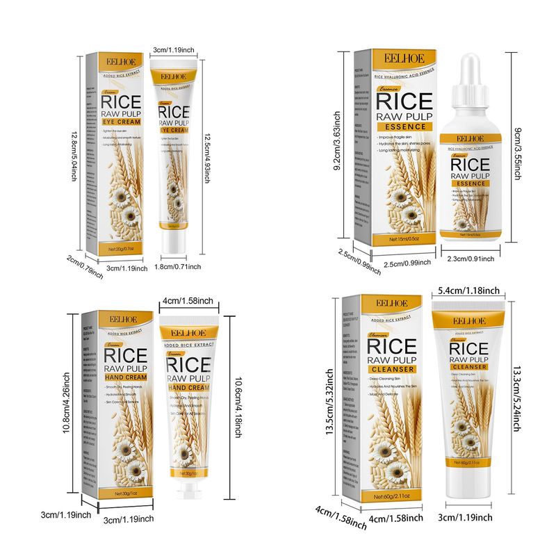 EELHOE Rice Original Milk Series för ansiktsbehandling, ögon-, hand-, kroppsrengöring, återfuktande, närande och närande_voghion.com