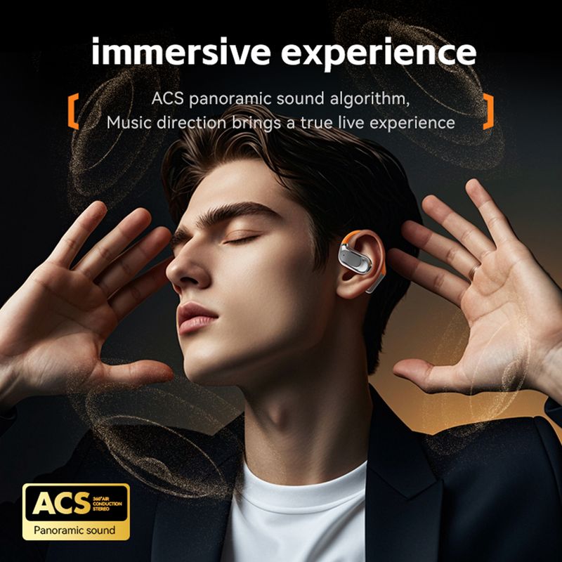 Fones de ouvido sem fio com microfone integrado Fones de ouvido Bluetooth à prova d'água com cancelamento de ruído Fones de ouvido de condução óssea para esportes/direção_voghion.com