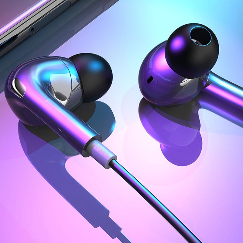 Univerzální kabelový hudební subwoofer do uší Sluchátka do uší s mikrofonem pro telefon_voghion.com