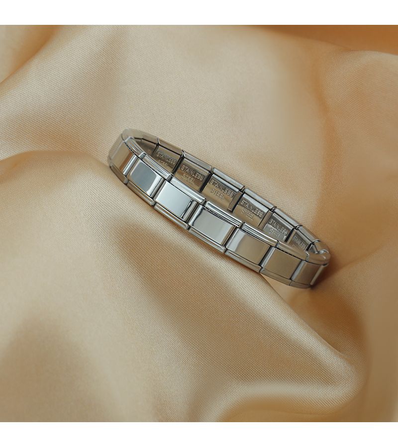 Nuovo braccialetto elastico fai da te da donna con ciondoli in acciaio inossidabile di larghezza 9 mm, alla moda, ST-Bao_voghion.com