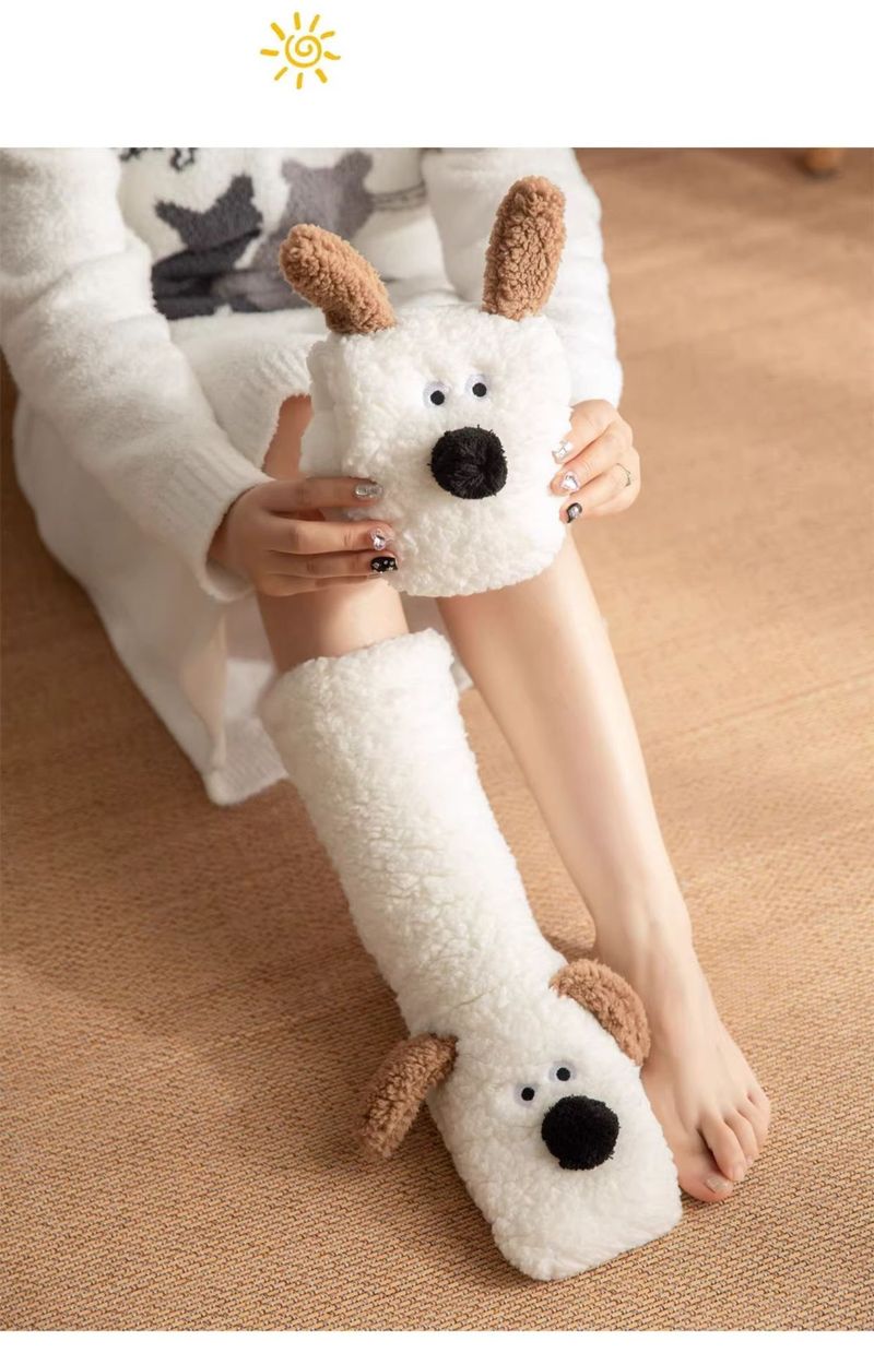 Ladies Winter Warm Plush Socks Thickened Coral Plush Socks Plush Socks Sleeping Home Floor Socks_voghion.com