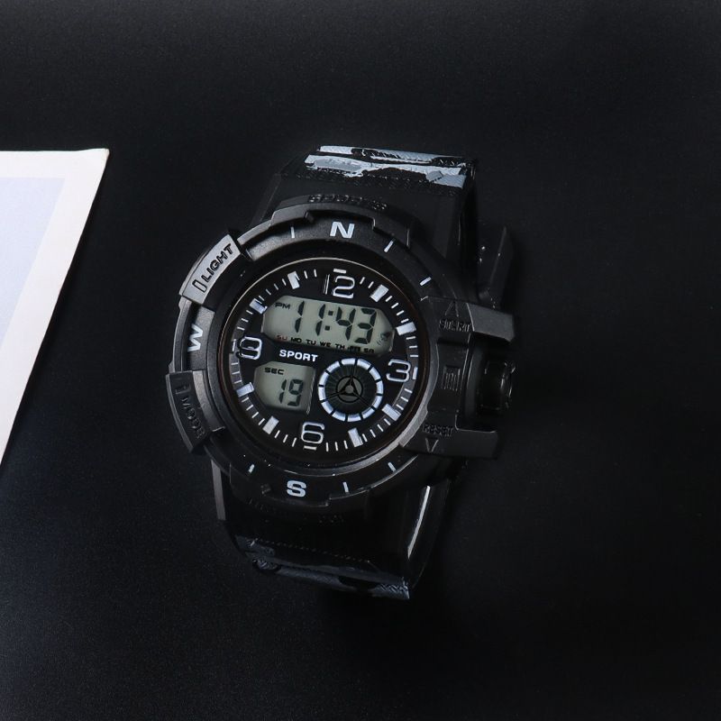 Children's Camouflage Waterproof Watch,men's And Teenagers' Multifunctional Night Light Alarm Clock,stopwatch,electronic Watch, Outdoor Sports Watch_voghion.com