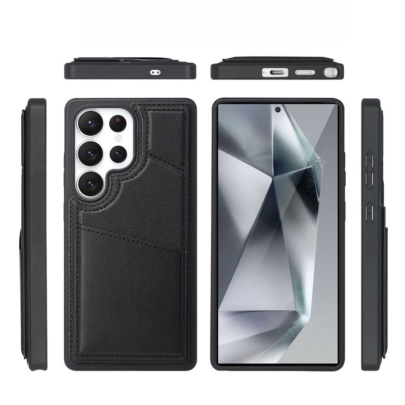 The new model is suitable for Samsung S25Ultra mobile phone case, card bag holder S24 magnetic charging, anti-drop S23 protective leather case._voghion.com