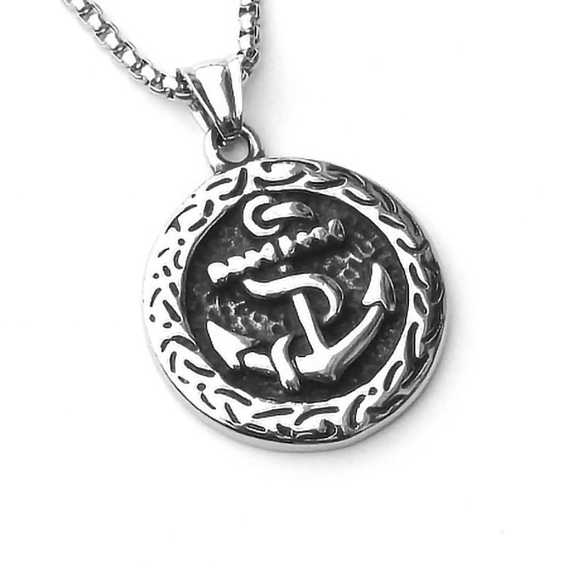 Ciondolo in titanio in stile punk con teschio di pecora dominante, collana in acciaio inossidabile, accessori_voghion.com