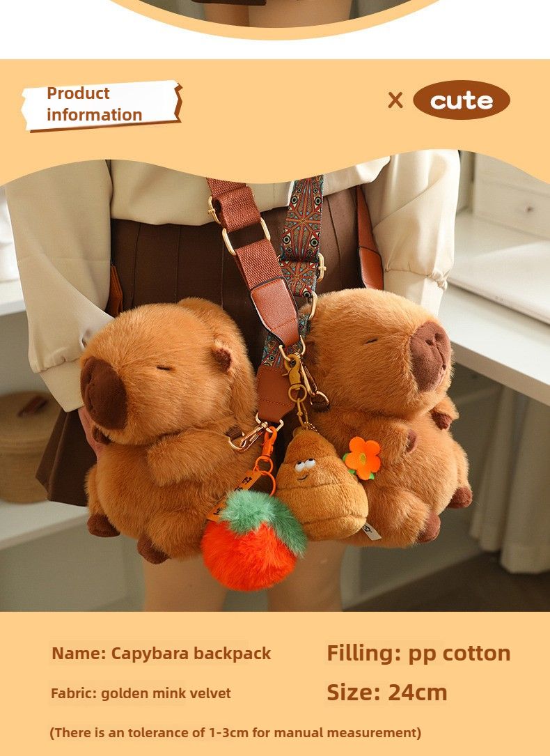 Capybara Crossbody Backpack, Capybara Ugly Cute Plush Toy, Doll ,children's Gift_voghion.com