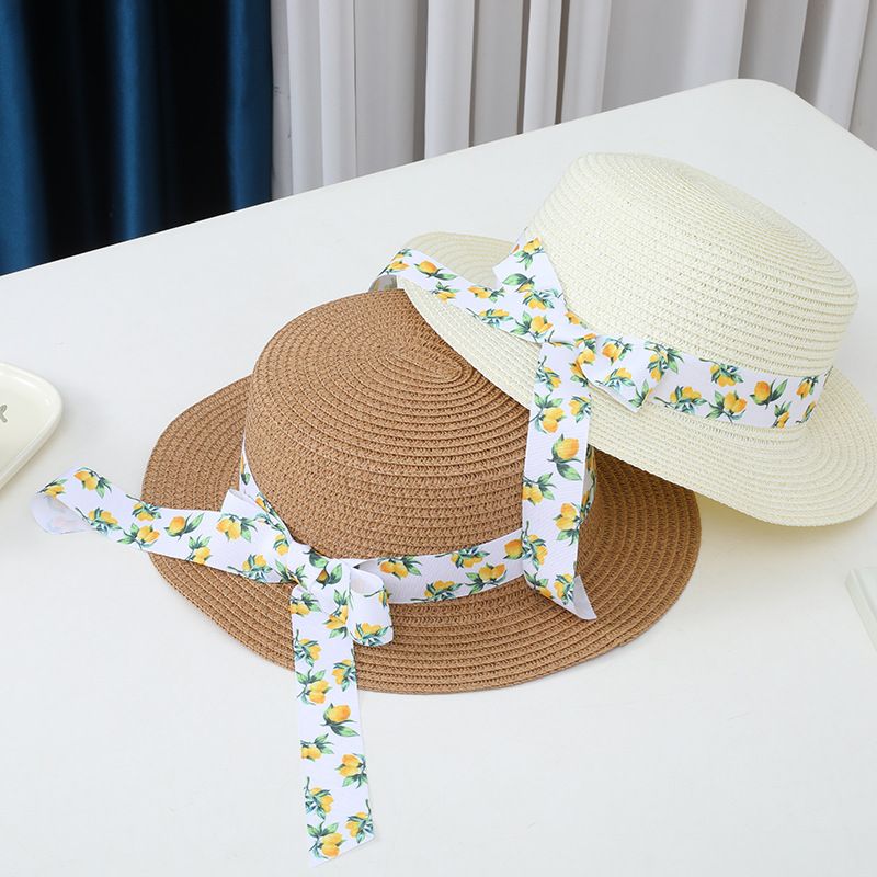Protezione solare estiva per bambini e donne, parasole pieghevole da spiaggia a tesa piatta, cappelli, borse, set per erba genitore-figlio_voghion.com