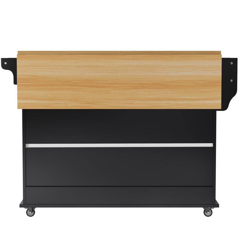 Aparador Schwarz 112x94cm, Klappbare Platte, Stauraumtüren, Rollen Für Küche/Esszimmer_voghion.com