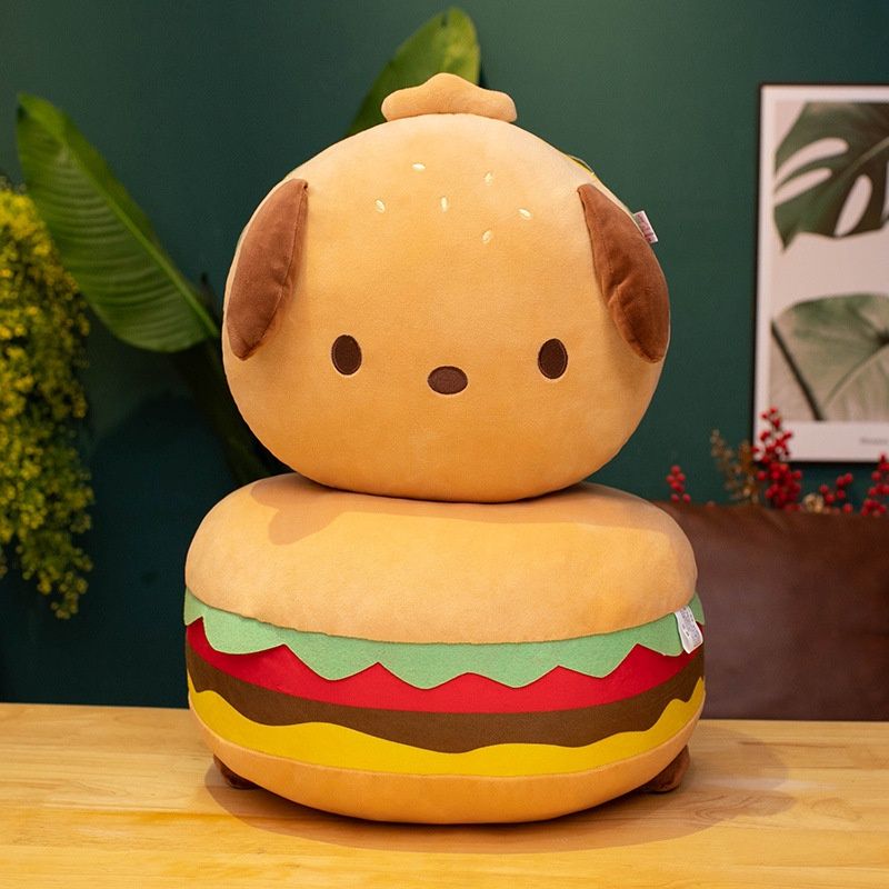Pp Soft Cozy And Cotton Stuffed Hamburger Dog Nap Plush Pillow Toy_voghion.com
