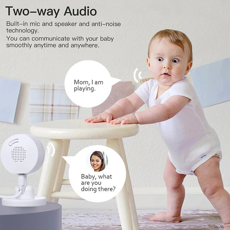 3MP Tuya Mini Babymonitor Smart Life Hjemmesikkerhet Trådløs Toveis Lyd Bevegelsesdeteksjon Nettverkskamera_voghion.com