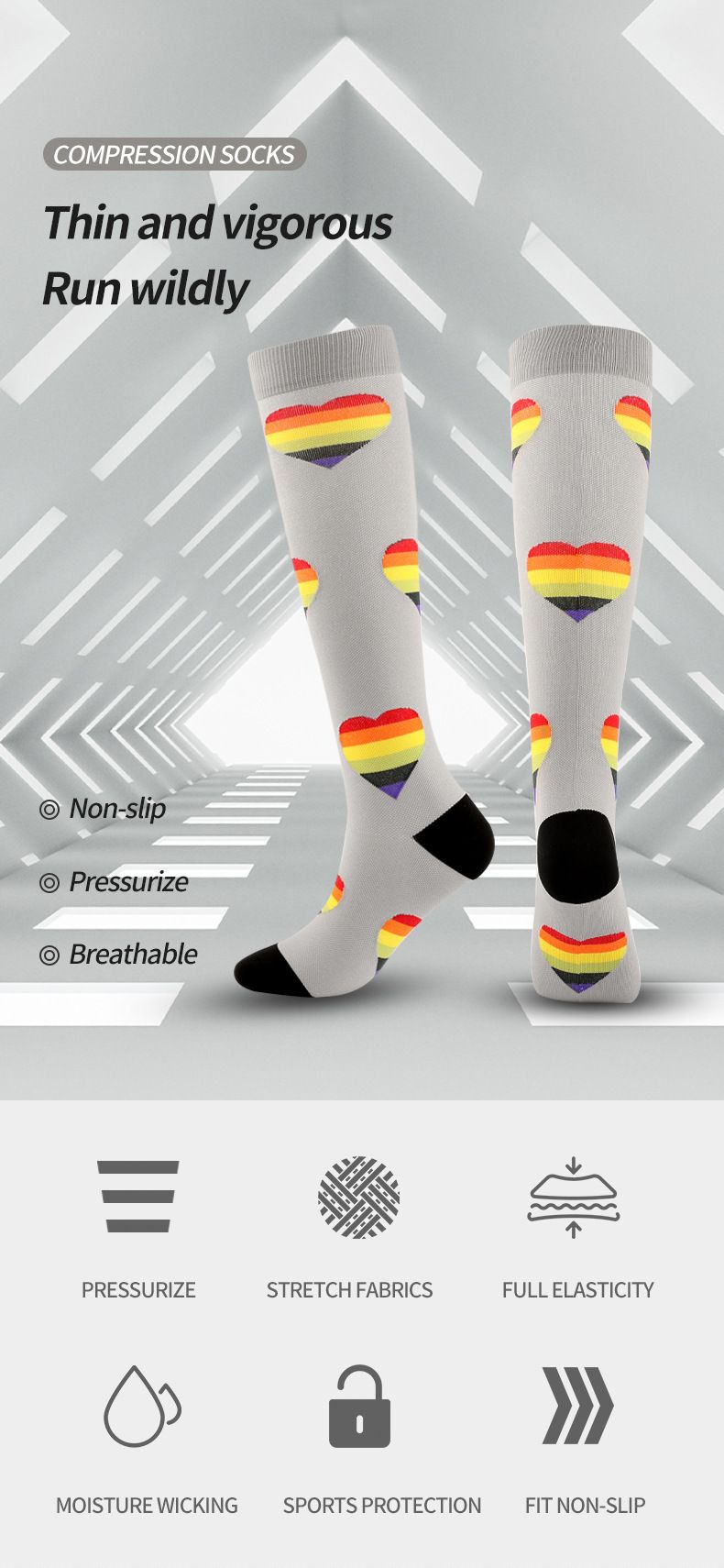 Socks Sports Compression Socks Love Style Compressionsocks Outdoor Cycling Compression Socks Factory Direct Sales_voghion.com