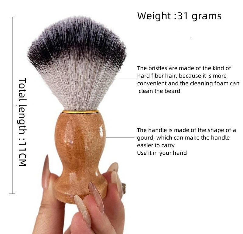 Perie de barbă pentru bărbați, perie cu spumă de săpun de ras, spumă facială de ras, perie de frizerie, perie din lemn, de modă veche, din spumă_voghion.com