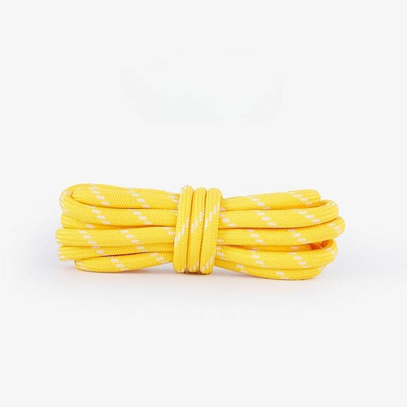 Cordones para zapatillas de senderismo y running con núcleo envuelto de 5 mm de grosor, de color rosa y morado, redondos, de tres puntas_voghion.com