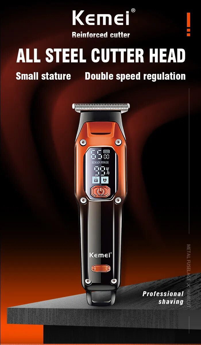 Kemei-658 maszynka do włosów dla mężczyzn trymer do brody profesjonalna maszynka do strzyżenia włosów elektryczna maszynka do ścinania włosów maszyna do strzyżenia golarka elektryczna_voghion.com