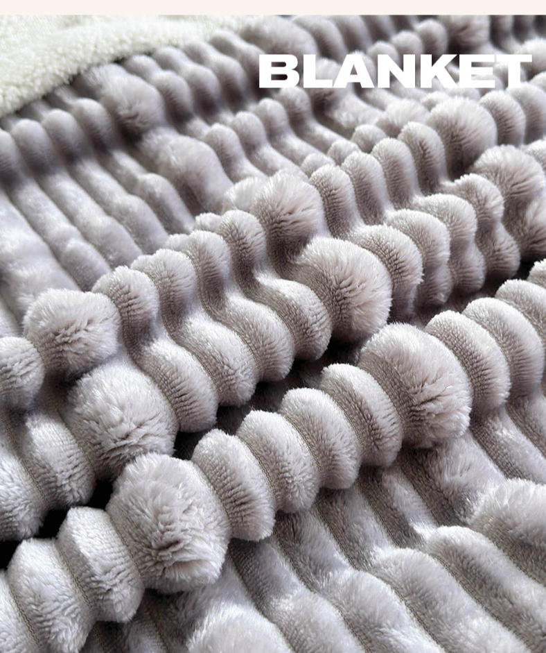Coperta in pile Sherpa pesante di alta qualità - Coperta extra spessa e morbida per divano, ufficio, pisolino e camera da letto, motivo a righe (150x200 cm)_voghion.com