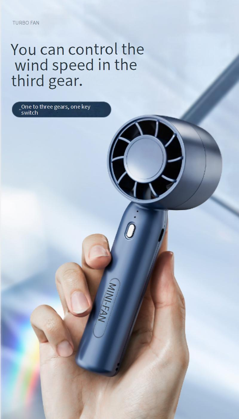 USB Rechargeable Handheld Fan - Mini Portable Desk Fan With Stand Turbo Bladeless Cooling For Students Office & Travel_voghion.com